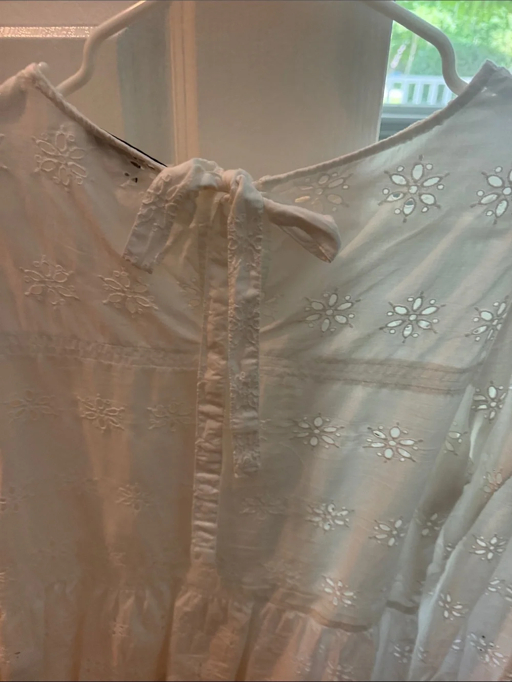Madewell White Eyelet Peasant Blouse